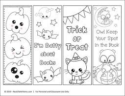 How to personalize a halloween card. Free Printable Color Your Own Halloween Bookmarks Coloring Bookmarks Free Bookmarks Kids Coloring Bookmarks