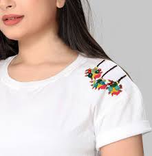 Flower Hand Embroidery Crop Top T Shirt Cute Soft Christmas Etsy Unique Crop Tops Custom Embroidered Shirts White Embroidered Shirt
