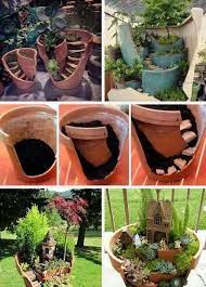 46 Amazing Diy Ideas For Decorating Your Garden Uniquely 14 Bloghenni Online Garden Design Fairy Garden Pots Miniature Fairy Gardens Broken Pot Garden