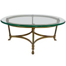 A rope in boho style. Mid Century Weiman Brass And Glass Oval Coffee Table At 1stdibs