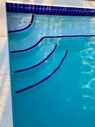 Lightstreams Renaissance Collection Royal Blue 2x2 Tile Used For This Pools Step Markers With 3x3 Tile Used For The Waterline Pool Steps Pool Tile Plunge Pool