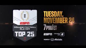 Four teams (and likely more in a few years) clash on the grandest stages in college football for a chance at. Who S In First College Football Playoff Rankings Exclusively Revealed On Espn On Tuesday Nov 24 Espn Press Room U S