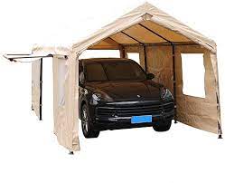 Amazonsmile Sorara Carport 10 X 20 Ft Heavy Duty Canopy Garage Car Shelter With Windows And Sidewalls Beige Garde Car Shelter Carport Canopy Portable Garage
