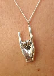Rock N Roll Jewelry Necklace Hand Pendant A Hand Necklace From Solid Sterling Silver Hand Carved Using The Lost W Hand Necklace Horn Pendant Necklace Jewelry