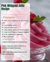 Pink Whipped Jello Recipe 🍧🌸 | Protein 12 g, A light, whipped gelatin  dessert with a smooth, creamy texture and a bright raspberry color., 📝  Ingredients:, ✦ 1 box (3 oz) raspberry or strawberry Jello ...