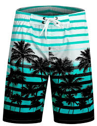 Men S Swim Trunks Palm Tree Beach Shorts With Mesh Lining And Pockets Aqua Co11as5ldgd Man Swimming Mens Swim Trunks Swim Trunks