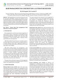 Risk management in construction is a tedious task as the objective functions tend to change during the object life cycle (dikmen et al. Pdf Irjet Risk Management In Construction A Literature Review Irjet Journal Academia Edu