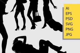 Download Feminine People Silhouette Graphic By Cove703 Creative Fabrica PSD Mockup Templates