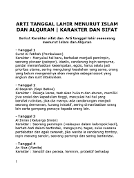 Maka kita hitung neptu tanggal dan bulannya dahulu. Arti Tanggal Lahir Menurut Islam Dan Alquran Karakter Dan Sifat
