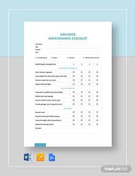 Maintenance schedules are usually done by qualified personnel specializing on the specific machines or equipment. Free 25 Maintenance Checklist Samples Templates In Ms Word Pdf Google Docs Pages Excel Numbers