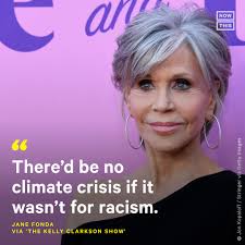 Jane Fonda's remark came during an online event as she highlighted the  importance of voting and how it can decide what happens to humanity.