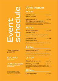 Schedule Event Poster Template Event Schedule Design Timetable Design Event Poster