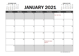 Download january 2021 calendar free. Printable 2021 Malaysia Calendar Templates With Holidays