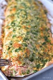 You can broil salmon at the temperature of your oven's broil setting. Baked Salmon Recipe With Parmesan Herb Crust Add A Pinch