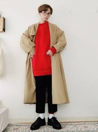 ボーイッシュコーデ シャツワンピース 黒 ケーブルニットスカート おしゃれ