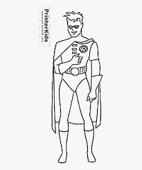 Add some colors of your imagination and make this superheroes: Transparent Batman And Robin Clipart Robin Superhero Colouring Pages Hd Png Download Transparent Png Image Pngitem