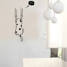cartoon black white cat wall sticker