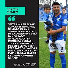 TERCER TIEMPO Sábado 21 Diciembre Una entrevista llena de sueños. Maxi  Correa, volante del Club Argentino de Monte Maiz, del Torneo Federal A,  contó el trabajo y las expectativas esperando el cotejo