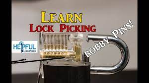 Next, stick the straight end of the hairpin about one centimeter, or about 1/3 of an inch, into the keyhole of your lock and apply enough pressure to bend the end of the pin into a hook. 189 Close Up On How To Pick A Lock With A Bobby Pin Youtube