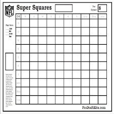 Super Bowl Squares Fantasy Football Weekly Party Game Tailgating Nfl Office Pool Superbowl Squares Football Squares Template Super Bowl