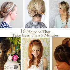 15 Hairdos That Take Less Than 5 Minutes How Does She 5 Minute Hairstyles Hairdo Hair Styles