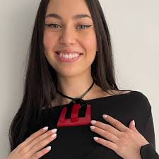 Design Necklace Mini Kelly Red and black