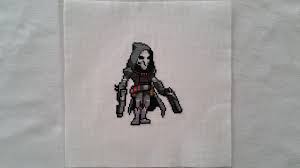 Overwatch sombra spray confident cross stitch.pattern pdf download. Artstation Cross Stitch Overwatch Sprite Sprays Mccree Reaper And Zenyatta Denalim L