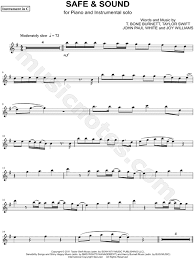 Taylor Swift Ft The Civil Wars Safe Sound Taylor Swift Feat The Civil Wars Safe Sound C Instrument Sheet Music Flute Violin Oboe Or Recorder In G Major Download Print Sheet Music Sound C Digital Sheet Music