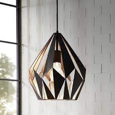 Carlton 1 Black And Copper Open Cage Steel Pendant Copper Hanging Lights Copper Pendant Lights Steel Pendant Light