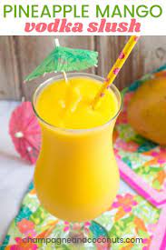 Frozen Pineapple Mango Vodka Slush Recipe Mango Vodka Vodka Slush Pineapple Vodka Drinks