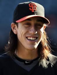 Tim Lincecum With Long Hair And A Smile Workout Session Workout San Francisco Giants