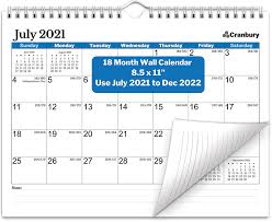 These free july 2021 calendar templates allow you to create a professional calendar just by choosing any month you like. Amazon Com Cranbury Small Wall Calendar 2021 2022 Blue Use 8 5x11 Calendar From July 2021 To December 2022 As Desk Calendar Or Hanging Monthly Calendar 2021 2022 Includes Stickers Office Products