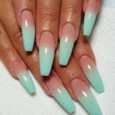 Taz S Angels Aqua Blue Clear Ombre Icy Nail Art Ombre Mint Nails Ombre Acrylic Nails The most common green ombre nails material is plastic.
