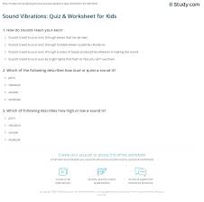 Sep 02, 2021 · engineering quiz questions as the term describes itself, general engineering is the branch of science and technology that deals with many areas of science such as electrical, mechanical, chemical, architectural, civil, and computer engineering. Sound Vibrations Quiz Worksheet For Kids Study Com