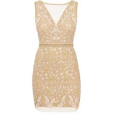 Nicole Miller Gold Floral Embroidered Tulle Mini Dress 190 Liked On Polyvore Featuring Dresses Go Mini Gold Dress Gold Dress Short Beige Cocktail Dresses