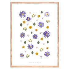 Herbier Bleu Anemone Herbier Art Des Fleurs Pressees Art Floral