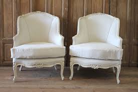 Sale Pair Of Painted White Louis Xv Style Linen Upholstered Bergere Chairs Was 4 868 Now 3 800 Furniture French Furniture Sofa Rustic Furniture Diy