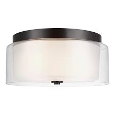 Sea Gull Lighting Elmwood Park 14 In 2 Light Heirloom Bronze Flush Mount 7537302 782 The Home Depot In 2020 Sea Gull Lighting Flush Mount Lighting Led Light Bulb