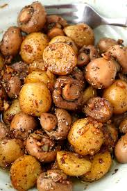 Haters gonna hate, potatoes gonna potate. Pan Roasted Garlic Mushroom And Baby Potatoes Foxy Folksy