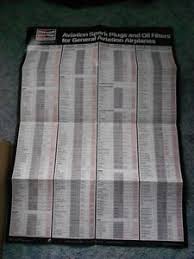 Details About 1990 Champion Aviation Spark Plugs Oil Filters Application Chart Large Av 33
