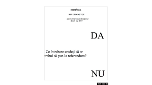 Un buletin va conține lista concurenților electorali care candidează în. RoÈ™ia Today Iohannis A Decis Intrebarea Pentru Referendum Ce Intrebare CredeÈ›i CÄƒ Ar Trebui SÄƒ Pun La Referendum