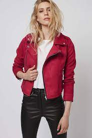 Lone Rider Red Faux Suede Jacket By Goldie Jackets Coats Clothing Faux Suede Jacket High Fashion Street Style Clothes