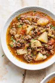 After that, all you need is some shredded cheese, shredded lettuce, and juicy diced tomatoes! Instant Pot Hamburger Soup Salt Lavender