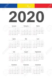 The most common august 2019 calendar material is paper. Simple Romanian 2020 Year Vector Calendar Week Starts From Sunday Royalty Free Cliparts Vectors And Stock Illustration Image 123407851