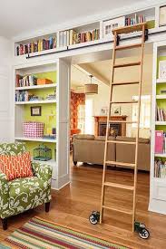 14 Incredible Home Library Ideas For Organizing Bookshelves And Incorporating Sliding Ladd Home Library Decor Built In Bookcase French Doors Interior