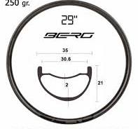 PORTE (ex BERG) Rathe 30.6 XC UL 250 gr. Cerchio Carbon 29"