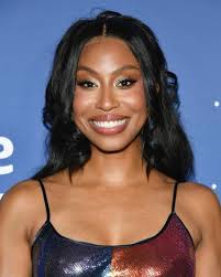 The incredible @yasha_fierce wearing our Spectral Gradient Sequin Slip  Dress to her movie premiere, Space Cadet