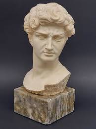 G. Carusi Michelangelo David Resin Bust Sculpture