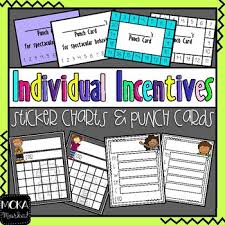 individual sticker charts and punch card incentives kute kid