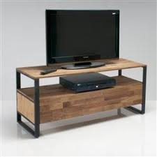 Banc Tv Chene Massif Aboute Et Acier Hiba Mobilier De Salon Meuble Et Banc Tv